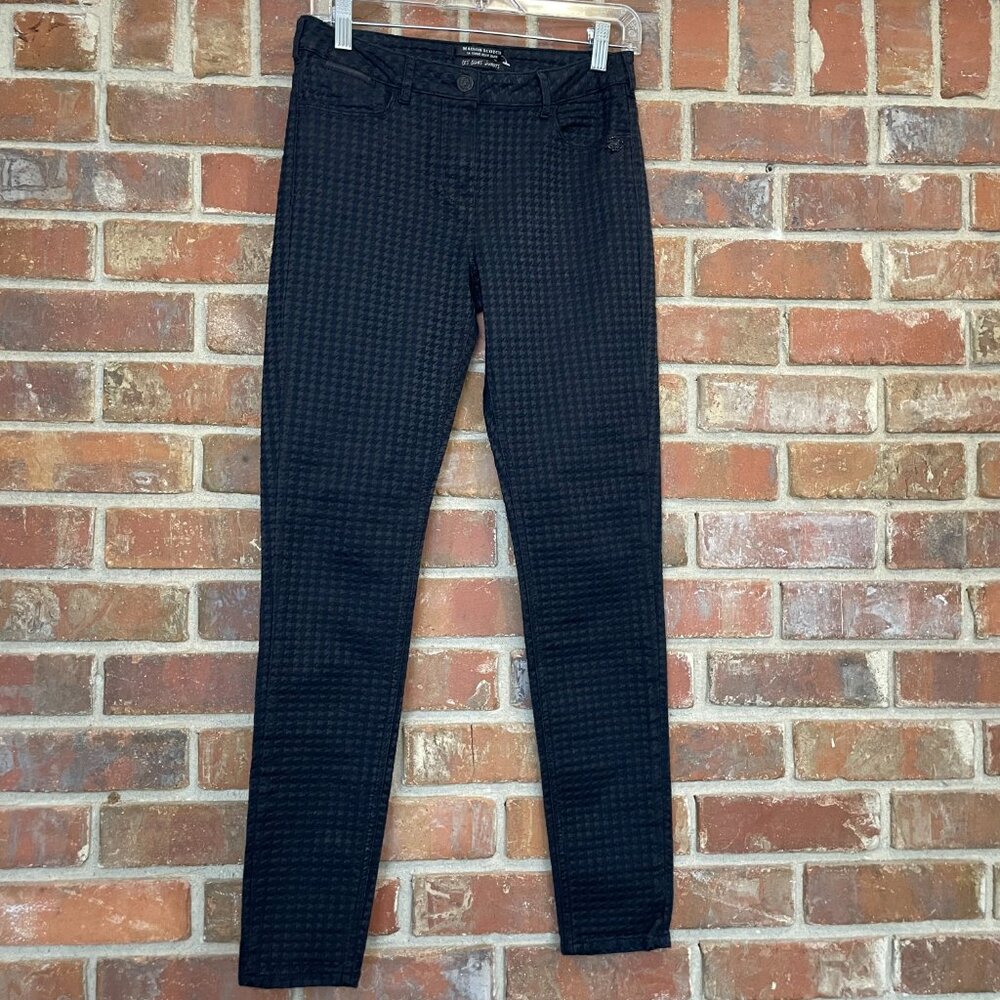 Maison Scotch Jeans Skinny Fit Houndstooth Textured Durable Fabric Black‎ W 27 - Picture 11 of 12